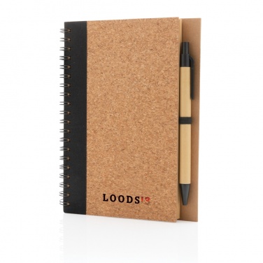 Logo trade promotional products picture of: Cork spiral notebook with pen