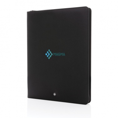 Logo trade promotional giveaways picture of: Swiss Peak Heritage RCS rPU A4 portfolio with zipper