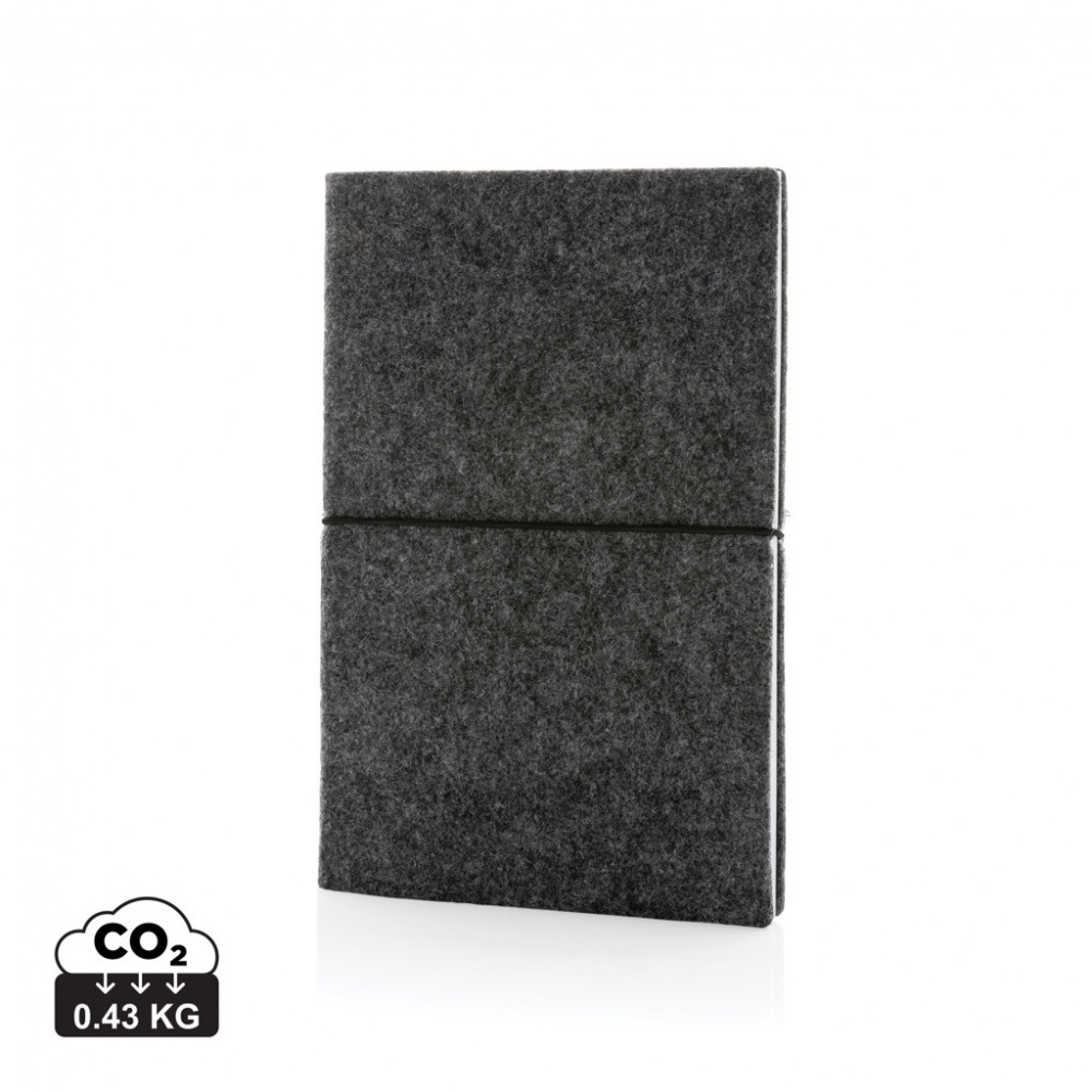 Logotrade corporate gift picture of: GRS certified recycled felt A5 softcover notebook