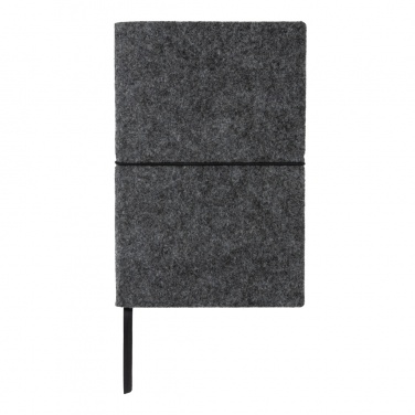 Logo trade promotional item photo of: GRS certified recycled felt A5 softcover notebook