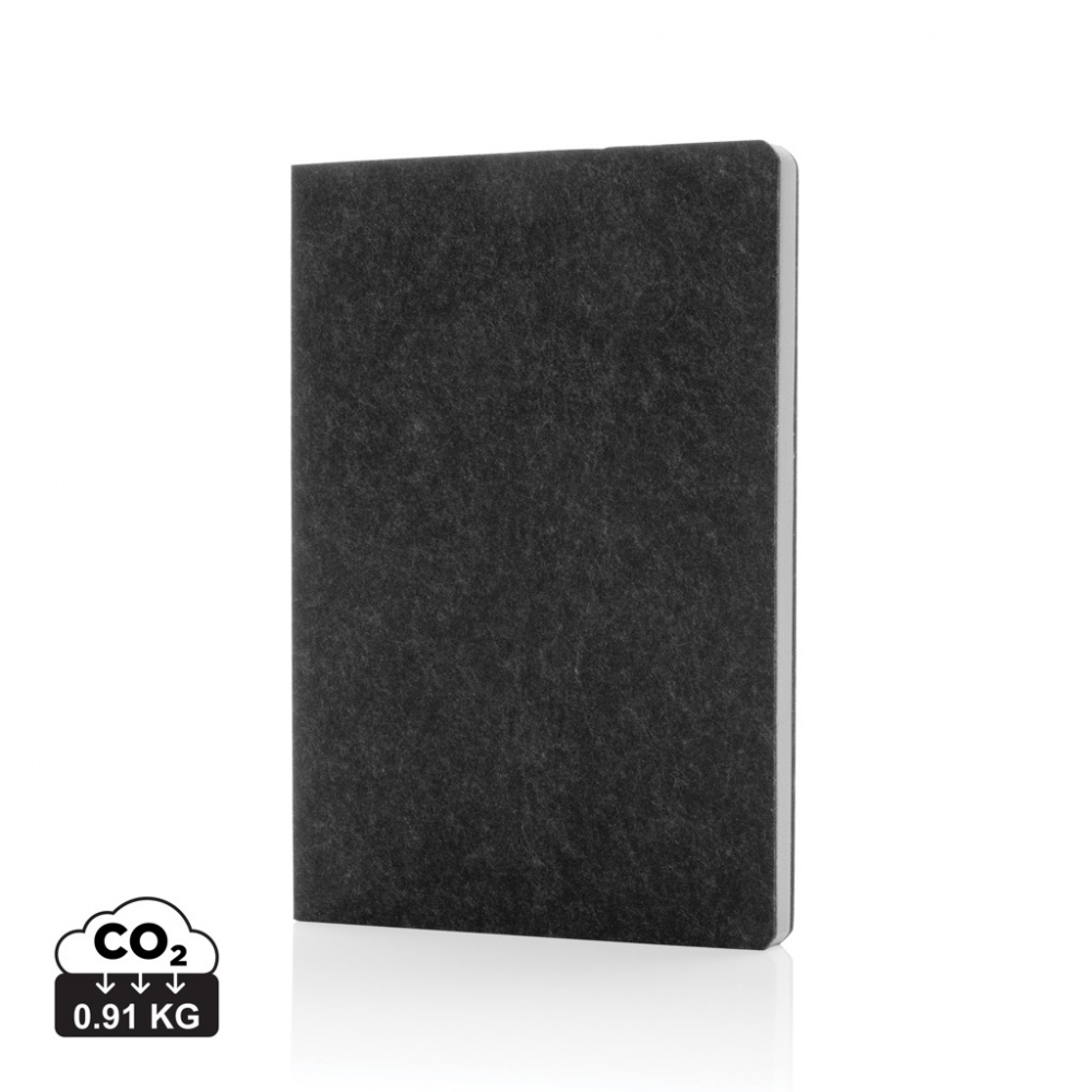 Logo trade promotional products picture of: Phrase GRS certified recycled felt A5 notebook