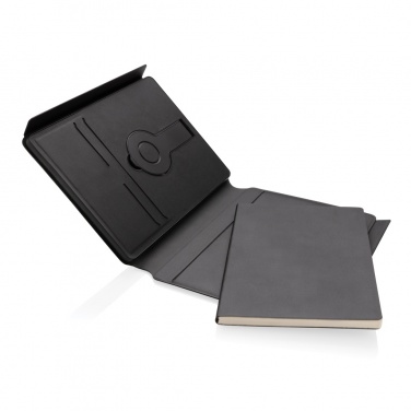 Logo trade promotional gifts picture of: Swiss Peak RCS rePU notebook with 2-in-1 wireless charger