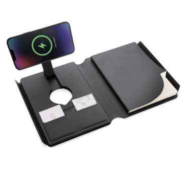 Logotrade promotional gift picture of: Swiss Peak RCS rePU notebook with 2-in-1 wireless charger
