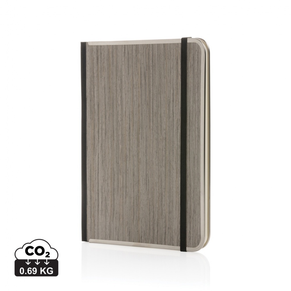 Logo trade promotional products image of: Treeline A5 wooden cover deluxe notebook
