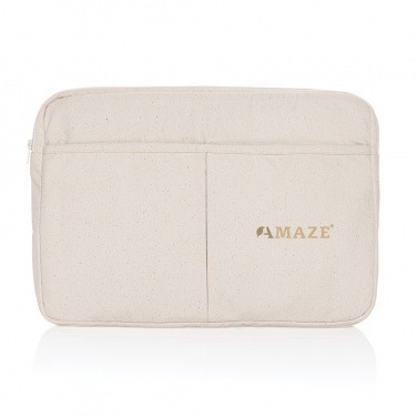 Logo trade promotional giveaways image of: Laluka AWARE™ recycled cotton 15.6 inch laptop sleeve