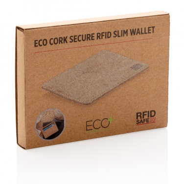 Logo trade corporate gifts image of: Cork secure RFID slim wallet