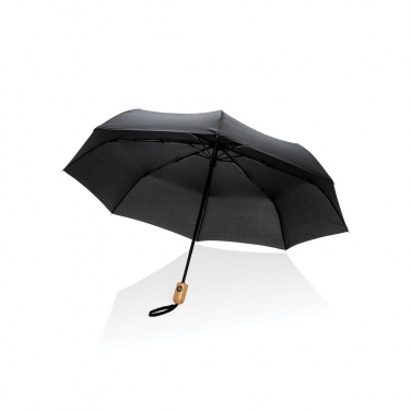 Logotrade promotional merchandise image of: 21" Impact AWARE™ RPET 190T bamboo auto open/close umbrella