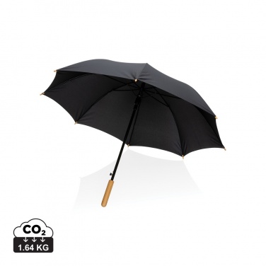 Logotrade advertising product image of: 23" Impact AWARE™ RPET 190T auto open bamboo umbrella