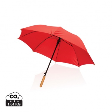 Logo trade corporate gifts picture of: 23" Impact AWARE™ RPET 190T auto open bamboo umbrella