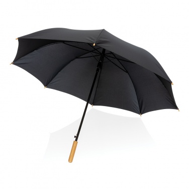 Logo trade promotional items picture of: 27" Impact AWARE™ RPET 190T auto open bamboo umbrella