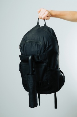 Logo trade business gifts image of: Yara 21" AWARE™ RPET solid colour umbrella with carabiner