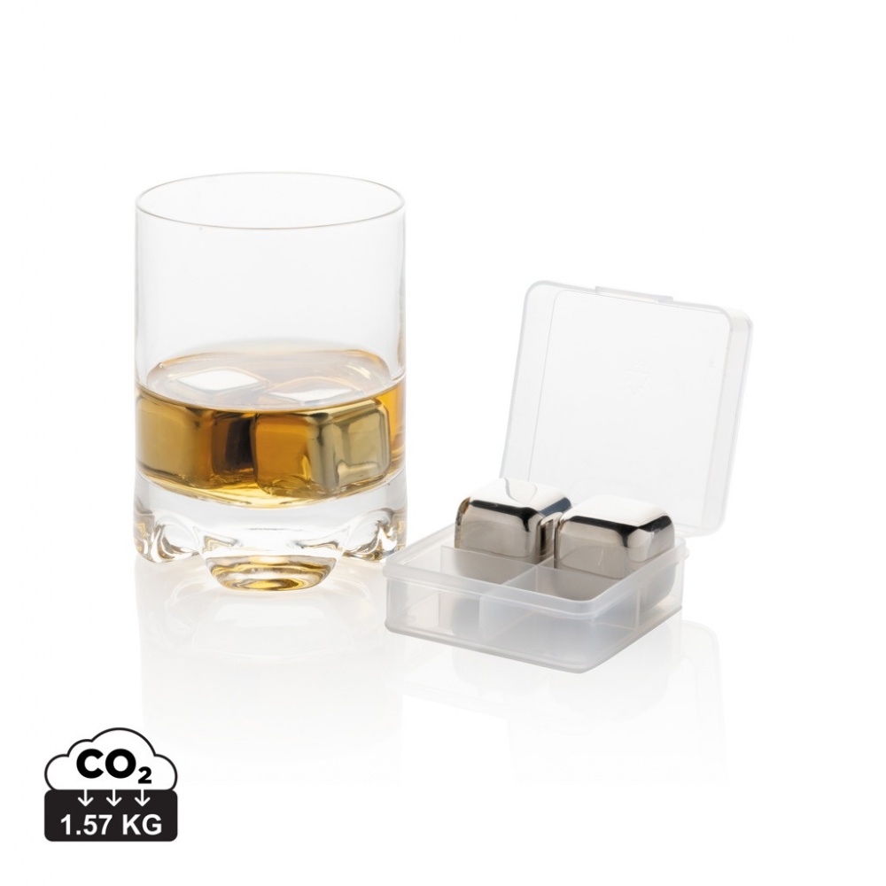 Logotrade advertising product picture of: Re-usable stainless steel ice cubes 4pc