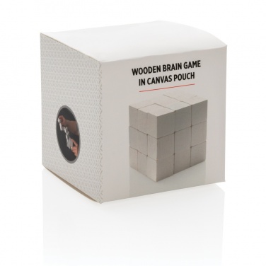 Logotrade promotional merchandise photo of: Wooden brain game in canvas pouch