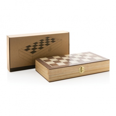 Logo trade corporate gifts picture of: Luxury wooden foldable chess set