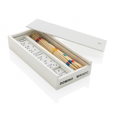 Logo trade promotional giveaway photo of: Deluxe mikado/domino in wooden box