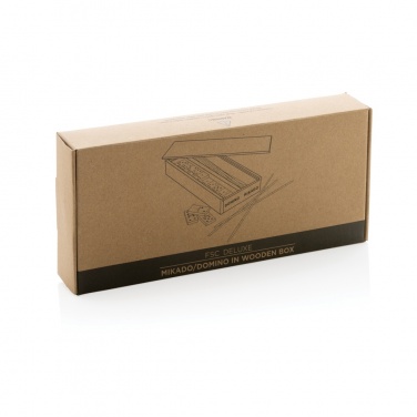 Logo trade promotional gifts picture of: Deluxe mikado/domino in wooden box