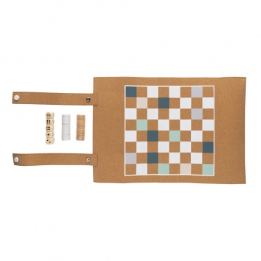 Logotrade promotional product image of: Britton cork foldable backgammon and checkers game set