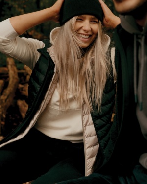 Logo trade promotional giveaway photo of: Iqoniq Meru women recycled polyester bodywarmer