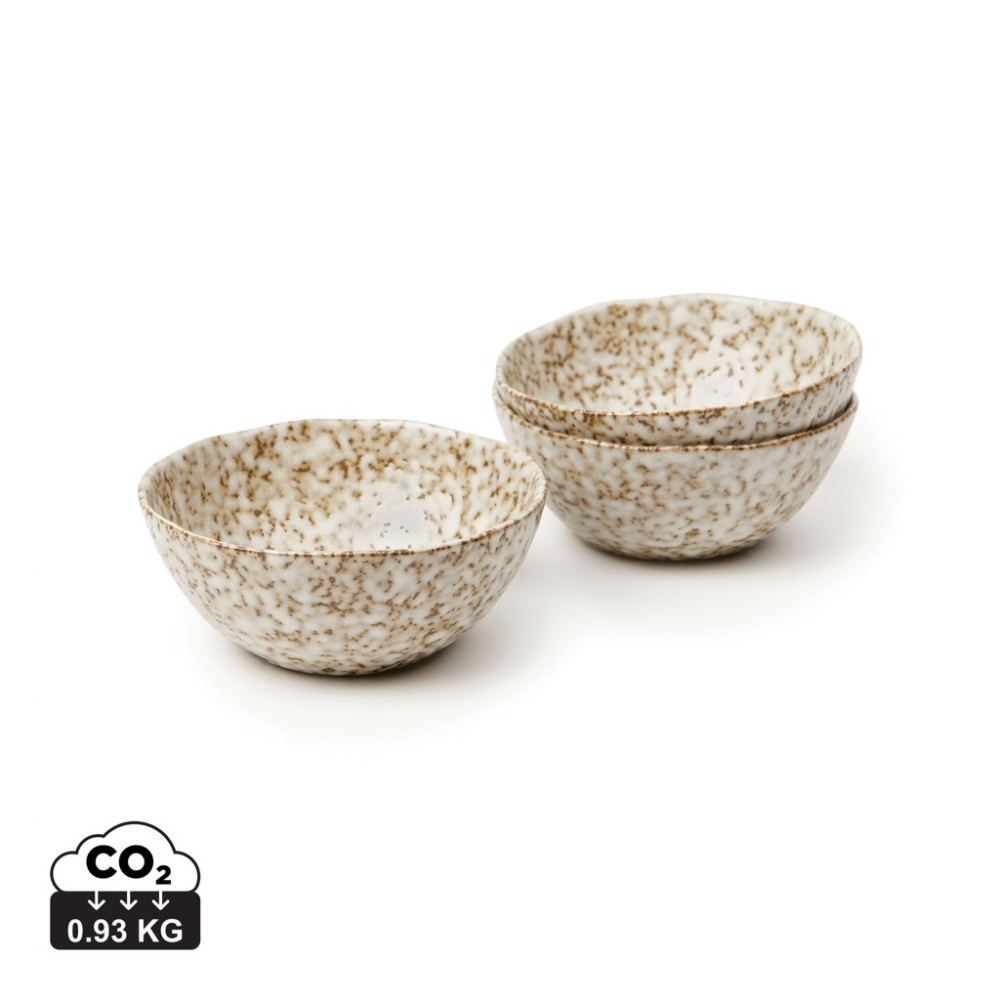 Logotrade promotional gift picture of: VINGA Nuvem stoneware mini bowl, 3 pcs set
