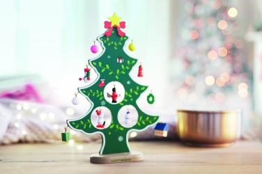Logo trade corporate gifts image of: Wooden xmas tree decoration