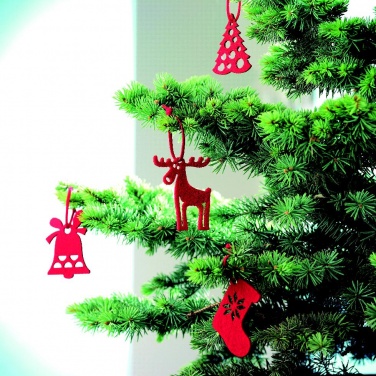 Logo trade advertising products picture of: Set of 6 felt tree hangers