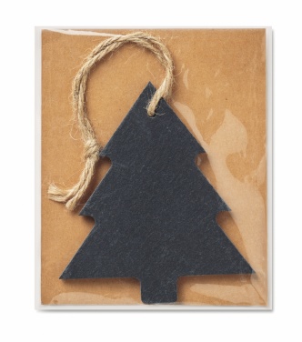 Logo trade promotional giveaways image of: Slate xmas hanger tree