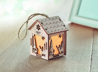 Logotrade promotional item picture of: MDF house with light