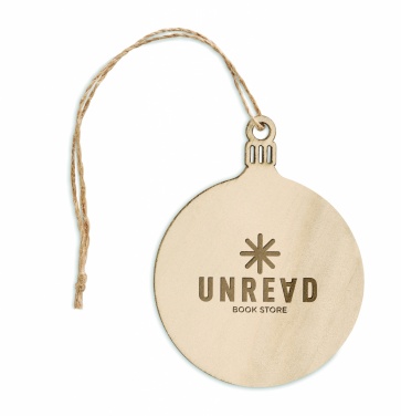Logo trade corporate gifts image of: Wooden Tree bauble hanger