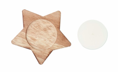 Logotrade promotional gift picture of: Candle on star wooden base