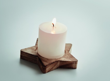 Logo trade corporate gift photo of: Candle on star wooden base