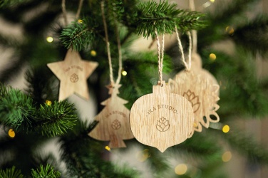 Logo trade promotional items picture of: Set of wooden Xmas ornaments