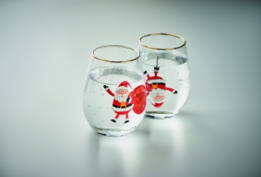 Logo trade business gifts image of: Set of 2 Christmas glasses