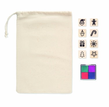 Logo trade promotional products picture of: 8 wooden Christmas stamps set