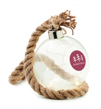 Logo trade promotional gifts image of: Glass bauble LED light