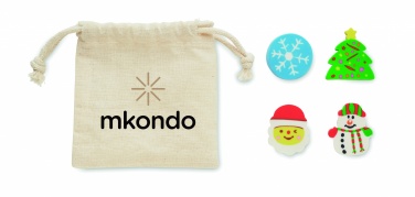 Logo trade promotional merchandise image of: Set of 4 Christmas erasers