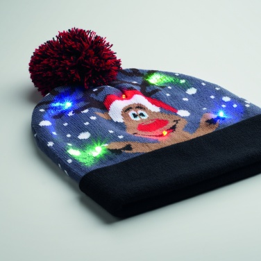 Logo trade promotional gifts picture of: Christmas knitted beanie LED