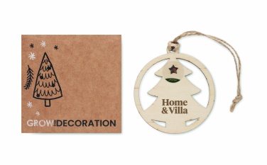 Logo trade advertising products image of: Wooden tree shape hanger