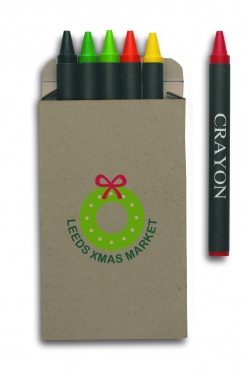 Logo trade promotional gifts image of: Carton of 6 wax crayons