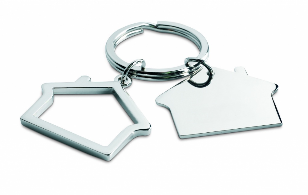 Logotrade business gift image of: Metal key ring house shape Jyvaskyla
