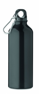 Logo trade promotional product photo of: 500 ml single-walled water bottle made of recycled aluminum with a carabiner