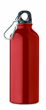 Logo trade advertising products image of: 500 ml single-walled water bottle made of recycled aluminum with a carabiner