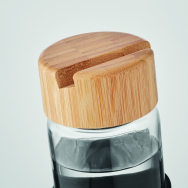 Logo trade advertising products picture of: Glass bottle bamboo lid 600ml