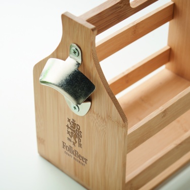Logo trade promotional products image of: 6 beer crate in bamboo