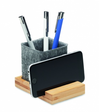 Logo trade promotional product photo of: RPET felt pen pot phone stand