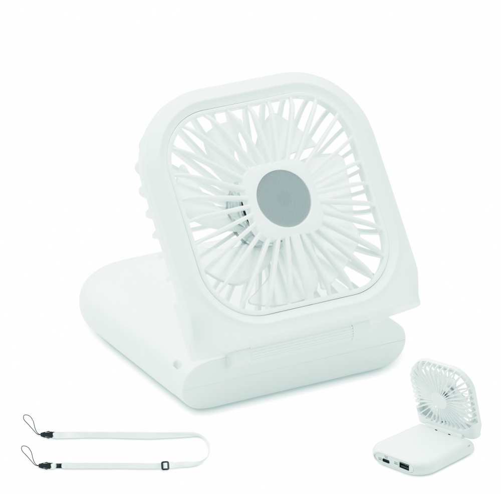 Logo trade business gifts image of: Portable foldable or desk fan