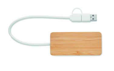 Logo trade promotional giveaways picture of: Bamboo USB 3 ports hub