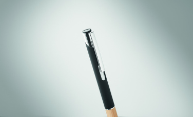 Logotrade advertising product picture of: Ballpoint pen made of aluminum with a bamboo grip