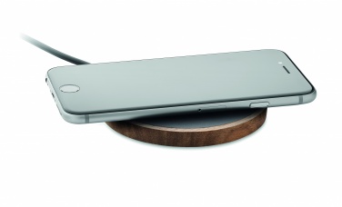 Logo trade business gift photo of: Wireless charger in acacia 15W
