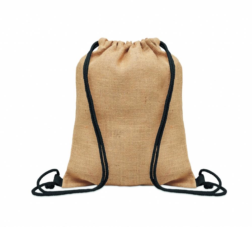 Logo trade promotional merchandise photo of: Jute drawstring bag