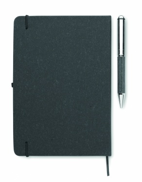 Logo trade corporate gifts image of: Recycled leather notebook set
